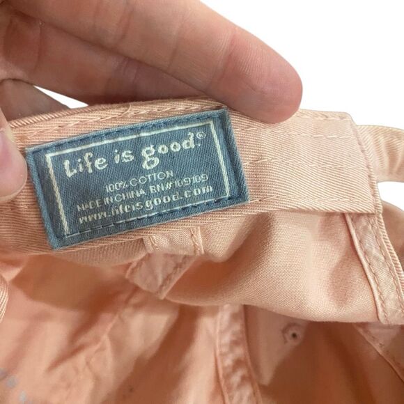 Life is good 100% cotton 4 leaf clover white green baseball hat - Picture 3 of 5